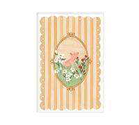 Baby Pig Wall Art, Cottage Core Piglet Art Print Canvas Poster Bedroom Decor Landscape Office Room Decor Gift 8" L X 12" W