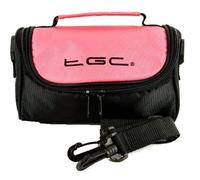 Baby Pink & Black Case Bag for JVC Full HD Everio Wi-Fi GZ-EX215BEK Camcorder