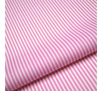 Baby Pink Candy Stripe Polycotton Fabric Striped Lines Material Craft 3mm Per METRE