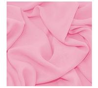 Baby Pink Premium Crepe Chiffon Plain Dyed Soft Polyester Sheer Fabric 44/45" | 112cm Wide | Decoration, Craft & Dress Bridal Material | Sold by The Metre