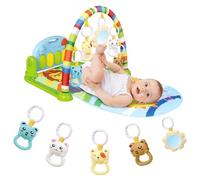 Baby Play Gym Mat Tummy Time,Kick Piano for Infant Baby Activity Mat with 5 Infant Sensory Baby Toys, Music and Lights Boy & Girl Gifts for Newborn Baby 0 to 3 6 9 12 Months (Green)