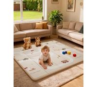 Baby Play Mat, 0.8”Thickened XPE Foam Play Mat for Baby, 71 x 59” Floor Mat with Foldable & Reversible Design, Waterproof PlayMats/Playmat for Babies,Baby Playpen, Infants, Kids, Indoor& Outdoor