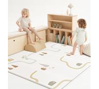 Baby Play Mat 120x120x1CM Foldable Baby Playmats, Portable Baby Floor Mat for Toddlers Babies to Play on Floor, Waterproof & Reversible Baby Crawling Mat (Rainbow Forest, 120x120x1 CM)