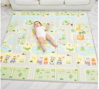 Baby Play Mat 180x200x1.5cm - Tummy Time Mat - XXL Large Size Baby Play Gym - Foldable Play Mat - Waterproof Foam Baby Play Mat Floor Mat For Kids Toddlers Children - Baby Mats For Floor Play