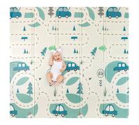 Baby Play Mat 180x200x1,5cm - XXL Reversible Baby Mat - Child and Adult Side - Thick Foam Sensory Mats for Babies - Play Mats for Children - Foldable and Waterproof Mat