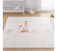 Baby Play Mat, 59x59 Inch Foldable Play Mats for Babies and Toddlers, Waterproof & Anti-Slip Reversible Portable Baby Floor Crawling Mat Foam Playmat for Tummy Time