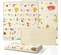Baby Play Mat, Foldable Baby Playmat Reversible Waterproof Large Foam Soft Crawling Floor Playmat Non Toxic Portable Floor Mat| Ideal for Bedroom, Nursery & Playroom 150x180cm