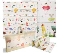 Baby Play Mat, Foldable Baby Playmat Reversible Waterproof Large Foam Soft Crawling Playmat Non Toxic Portable Floor Mat| Ideal for Bedroom, Nursery & Playroom 150x180cm