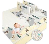 Baby Play Mat | Foldable Portable Reversible Crawling Mat for Baby | Waterproof, Non-Slip on Both Side, Foam Playmat for Floor | Non-Toxic Large Soft Thick XPE, (Car Maze/Cabin, 200 * 180 * 1 cm)
