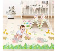 Baby Play Mat | Foldable Portable Reversible Crawling Mat for Baby | Waterproof, Non-Slip on Both Side, Foam Playmat for Floor | Non-Toxic Large Soft Thick XPE (Alphabets/Animals, 200 * 180 * 1 cm)