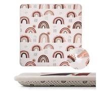 Baby Play Mat for Floor,1.2 Thick Foam 50x50 Playpen Mat,Soft Support & Waterproof Vegan Leather Playmat with Cute Rainbow for Toddlers Infant Kids Tummy Time,Non-Slip Back for Crawling, Beige