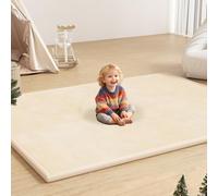 Baby Play Mat for Floor, 1.3'' Thick Memory Foam Tummy Time Mat - Super Soft Coral Velvet Nursery Rug with Non-Slip Backing, Crawling Mat for Toddlers/Infants, Yoga & Tatami Use, 71''x 79''