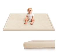 Baby Play Mat for Floor, 1.3'' Thick Memory Foam Tummy Time Mat - Super Soft Coral Velvet Nursery Rug with Non-Slip Backing, Crawling Mat for Toddlers/Infants, Yoga & Tatami Use, 50''x 50''