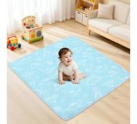 Baby Play Mat for Floor,127x127 cm Baby Playmat,Soft Foam Floor Mat Washable Foldable for Tummy Time, Safe Non-Slip Backing for Newborn Toddler Kids Crawling,Graffiti Dinosaurs