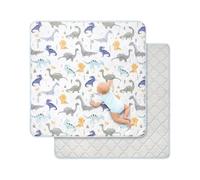 Baby Play Mat for Floor 127x127 cm,Thick Playmats for Babies Kids Toddler,Soft Non-Slip Mat for Crawling & Playing,Machine Washable Portable Playpen Mat Pad for Tummy Time (Dinosaur)