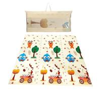 Baby Play Mat for Floor - Foldable Waterproof Foam Playmat for Babies & Toddlers - Large 200x180cm Reversible Non Slip Nursery & Playroom Mat - Woodland Animals