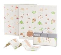 Baby Play Mat, Large Reversible & Foldable Waterproof Foam Playmat 120x120cm, Double-Sided Non-Slip Toddler Floor Mat for Crawling, Tummy Time, Nursery, Portable Floor Mat