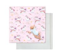 Baby Play Mat,Removable Baby Mats for Floor Play-127x127 cm-Thick Playmats for Babies Kids Toddler,Foldable Non-Slip Crawling Mat,Machine Washable Playpen Cushion Pad for Tummy Time,Unicorn Pink