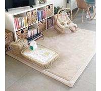 Baby Play Mat - Soft Coral Fleece Crawling Rug, 3cm Thick Non-Slip Toddler Mat for Safe Play & Comfortable Naps(Brown,200-150cm)