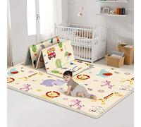Baby Play Mat, Soft Foam Floor Gym Baby Mat, Baby Tummy Time Easy Folding Reversible Carpet, suitable for Baby Playing or Crawling (70 x 39 x 0.4 Inches) (B)