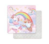 Baby Play Mats for Floor,127x127cm Foldable Playmat for Babies Toddlers Girls,Thick Machine Washable Playpen Mat Pad,Soft Non-Slip Activity Mat for Crawling & Playing & Tummy Time,Unicorn Rainbow