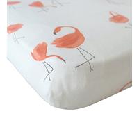 Baby Play N Pack Cover Playard Sheet Muslin, Portable Mini Crib Sheets, Convertible Playard Mattress Cover for Girls by Vlokup, Flamingo