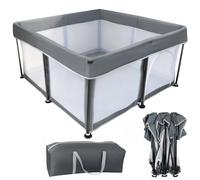 Baby Playpen Foldable with Mat 125x125cm Portable, Safe, and Spacious Collapsible Play Pen with 40pcs Ocean Balls for Baby and Toddlers, Safe & Durable for Indoor and Outdoor Use(Dark Grey)