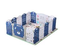 Baby Playpen Infant Activity Play Yard Children's Playpen Foldable Toddler Fence Indoor and Outdoor Baby Large Activity Center Playground Park for Kid with Anti-Collision Foam (14+2)
