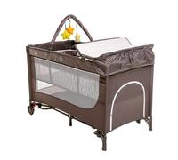 baby plus Play-Sleep Travel Cot - Grey