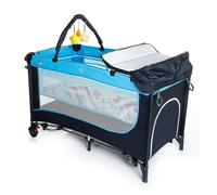 baby plus Play-Sleep Travel Cot - Ocean Blue