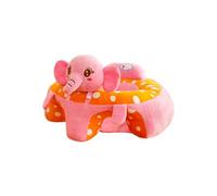 Baby Plush Cartoon Support Seat,Safe Sitting Practice Chair with Backrest & Anti-Tip Design,Sit up Chair,Toddler Baby Learn to Sit up Sofa,Washable Cover (Pink Elephant)