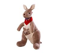Baby Plush Doll Toys Soothing Comforting Kangaroo Toy Animated Flappy the Kangaroo Mother with Baby Plush Toy for Kids Dark Gray