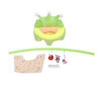 Baby Plush Support Seat, Infant Sitting Support Chair, Ergonomic Crown Shaped Design with Activity Toys and Drool Bib for Learning to Sit on Floor or Sofa (Green)