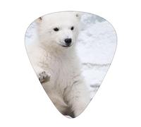 Baby Polar Bear Guitar Picks with Organizer Storage Box Guitar Plectrums 12PCS 3 Thickness Thin Medium Heavy 0.46 0.71 0.96mm Guitar Picks For Acoustic Electric or Bass Guitars