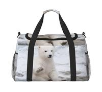 Baby Polar Bear Printed Hand-Held Travel Bag, Personal Belongings, Sports and Fitness Bag, Long-Distance Travel