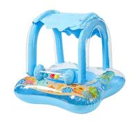 Baby Pool Float - Inflatable Kids Swim Shelter - Sun Protection Cartoon Baby Float with Canopy for Water Play Beach Lake Pool Vacation Activities