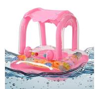 Baby Pool Float - Inflatable Toddler Beach Toy - Portable UV-resistant Baby Cartoon Float with Canopy Toy for Water Play Swimming Pool Beach Lake Vacation