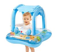 Baby Pool Float - Swim Trainer | Toddler Float Ring | Baby Swim Float With Removable Sun Canopy For Outdoor Water Fun | Adjustable Seat + UV Protection For Pool Or Beach