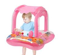 Baby Pool Float - Toddler Inflatable Swim Seat | Baby Cartoon Float with UV Protection Shelter for Boys Girls Outdoor Water Play Swimming Beach Lake Pool