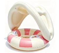 Baby Pool Float with Canopy, Baby Swimming Float with Seat & Handle, Inflatable Swimming Ring, Pool Toys for Toddlers Age 1-3, Portable Design for Outdoor and Indoor Use, Pink