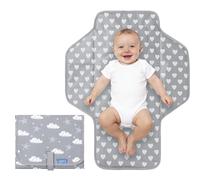 Baby Portable Changing Pad Travel - Waterproof Compact Diaper Changing Mat with Built-in Pillow - Lightweight & Foldable Changing Station, Newborn Shower Gifts