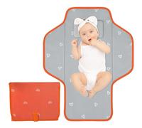 Baby Portable Changing Pad Travel - Waterproof Compact Diaper Changing Mat with Built-in Pillow - Lightweight & Foldable Changing Station, Newborn Shower Gifts
