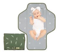 Baby Portable Changing Pad Travel - Waterproof Compact Diaper Changing Mat with Built-in Pillow - Lightweight & Foldable Changing Station, Newborn Shower Gifts