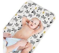 Baby Portable Diaper Changing Pad, 21.7"x31.5" Waterproof Changing Pad Liners, PHOEBUS BABY Foldable Absorbent Changing Mat(Grey Dinosaur1PCS)