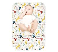 Baby Portable Diaper Changing Pad, 21.7"x31.5" Waterproof Changing Pad Liners, PHOEBUS BABY Foldable Absorbent Changing Mat(Colorful Dinosaur1PCS)