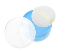 Baby Powder Puff Box with Built-in Sifter, Thick Puff | Plastic and Sponge Construction, Sky Blue Finish, Logo Detail, for Baby Body Care and Nursery Bags