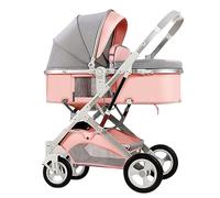 Baby Pram Stroller for Newborn, 2 in 1 Baby Stroller for Infant and Toddler, Lightweight Baby Pushchair High Landscape Baby Carriage Two-Way Pram Trolley Ideal for 0-36 Months(Pink)