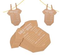 Baby Prediction and Advice Cards Baby Shower Invitations New Parents Gender Reveal Party Celebrations Games Guest Blessing Cards Decorations for Guess Birthdate Weight, Unisex Neutral Design 50PCS