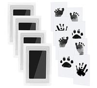 Baby Print Set Baby Handprint and Footprint Clean Touch Ink Pad Baby Handprint Baby Print Set for Newborns Set with 4 Stamp Pads and 8 Imprint Cards for Baby Shower