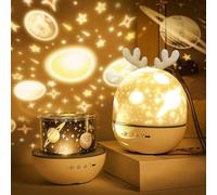 Baby Projector Night Light, LED Night Light Kids Music Light 360° Rotation, 8 Songs, 6 Projected Mov